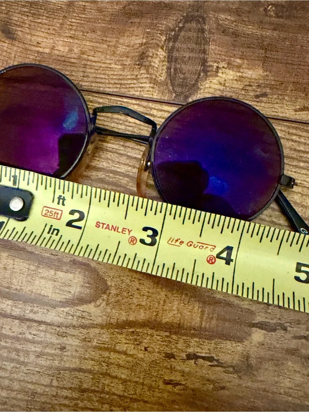 Vintage John Lennon Teashade Sunglasses Smoke Lenses Black Metal 1990s